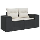thumbnail of vidaXL 10-teiliges Garten Sofa Set mit Kissen Schwarz Poly Rattan Akazie