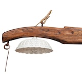 thumbnail of Giogo lampadario in legno massello di tiglio finitura noce scuro Made in Italy