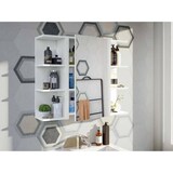 thumbnail of Dmora Badezimmer-Wandschrank Lafayette, Säulenschrank für Badezimmer, Hängendes Schließfach, Glänzende Weiße Farbe, 40x21h65 - 1 Tür cm