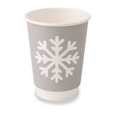 thumbnail of BIOZOYG 500 Stück Trinkbecher Einwegbecher, Pappbecher, 300ml / 12oz, Winterdesign mit Schneeflocken, doppelwandig für heiße Getränke, kompostierbar