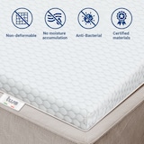 thumbnail of The White Stone Topper Viscoelastico Memory Foam H3 | Corrector de colchón | Topper colchon con Funda extraíble | Sobrecolchon Antibacteriano 130x210