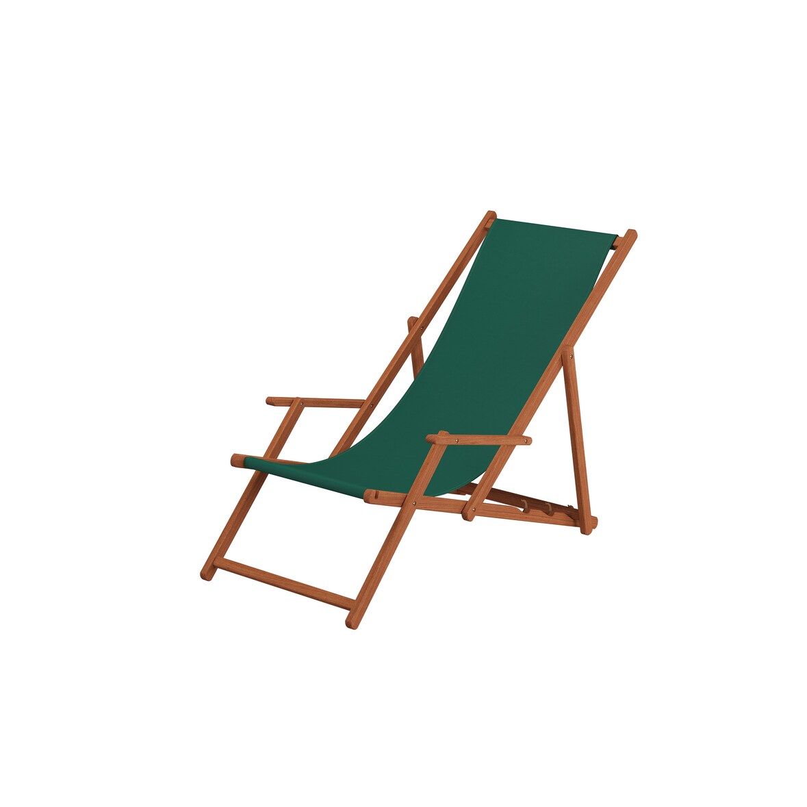 Liegestuhl Sonnenliege grün Gartenliege Holz Deckchair Strandstuhl Massivholz Gartenmöbel 10-304