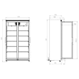 thumbnail of Chefgastro Kühlschrank 2 Glastüren Avl-785R Bl BxTxH 1120x595x1973mm