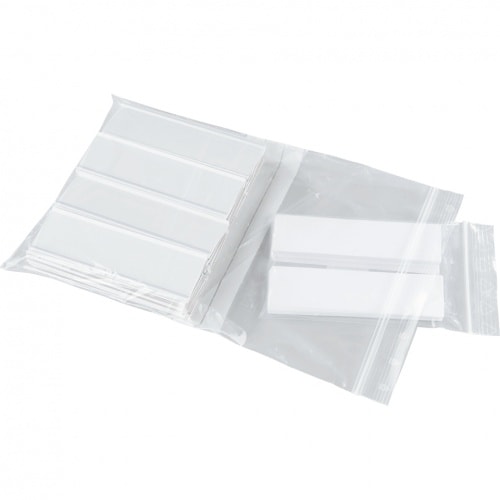 Aufkleber I Etikettenhalter, Rückseite weiß, Frontseite transparent, 75x18mm, 100/VE