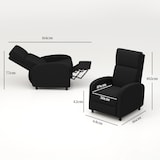 thumbnail of HOMCOM sillón relax reclinable manual sillón relax tapizado en lino sintético con reposapiés carga 120 kg sillón reclinable para dormitorio negro