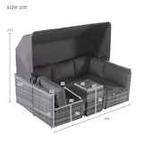 thumbnail of Merax Gartenlounge-SetRattan Sonneninsel Sitzgruppe, Sofa mit Sonnendach, Outdoor Gartenmöbel, Terrassenmöbel, wetterfest - grau