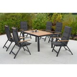 thumbnail of Merxx Itanos Set 13tlg., 6 Klappsessel, 6 Auflegepolster, 1 Tisch 150(200) x 90 cm, Aluminium
