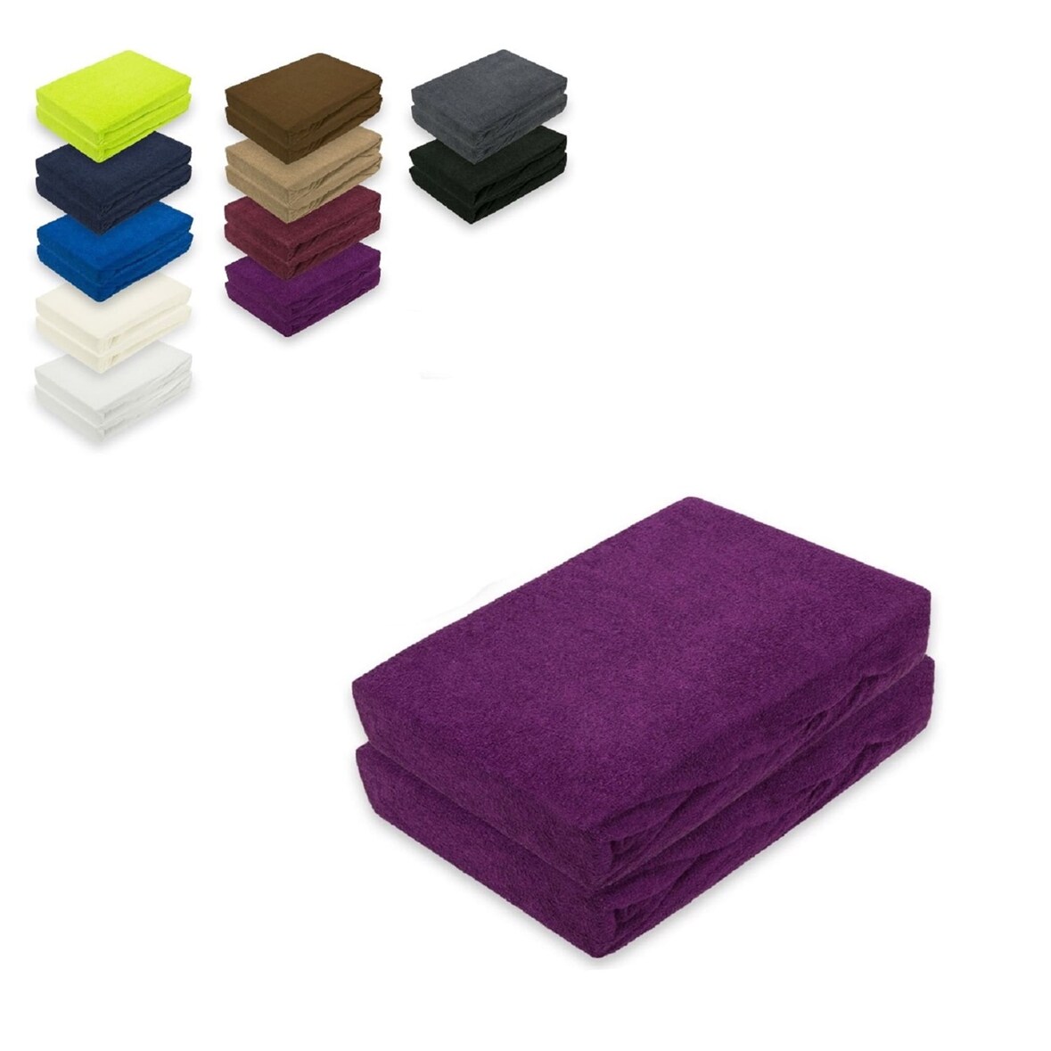 Doppelpack Frottee Spannbettlaken 200 x 220 cm Lila