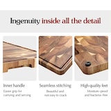 thumbnail of XinZuo - Tabla de cortar de madera de acacia con pies y ranura antideslizantes