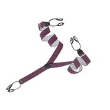 thumbnail of Dethloff Hosenträger Y-Form Holländer rot meliert 120cm 36mm breit Leder mit Knöpfen