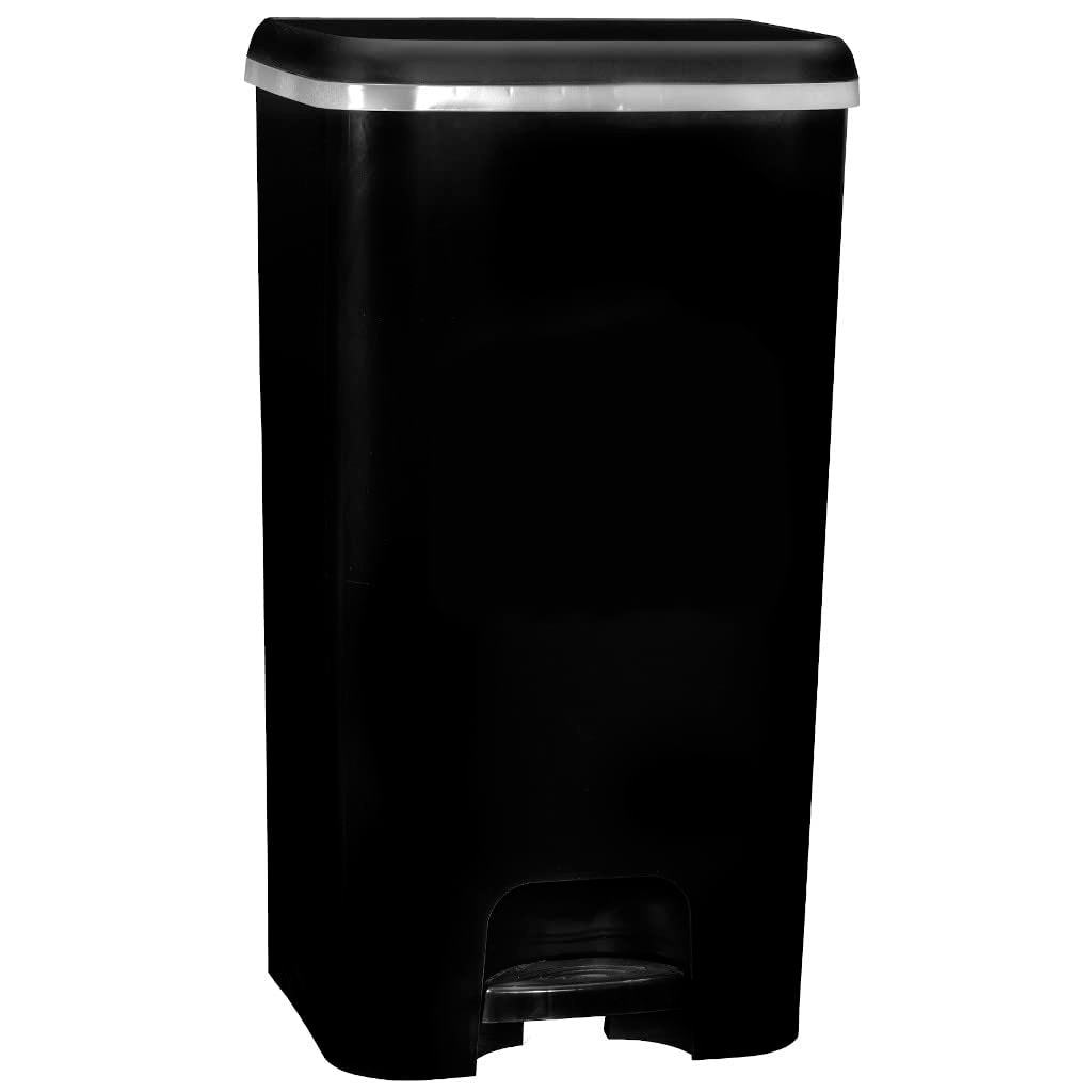 COM-FORT HOUSE | Cubo de Basura con Pedal | Capacidad de 37 litros | Cubo Reciclaje | Color Class Negro | Cubo de Basura Orgánico Cocina