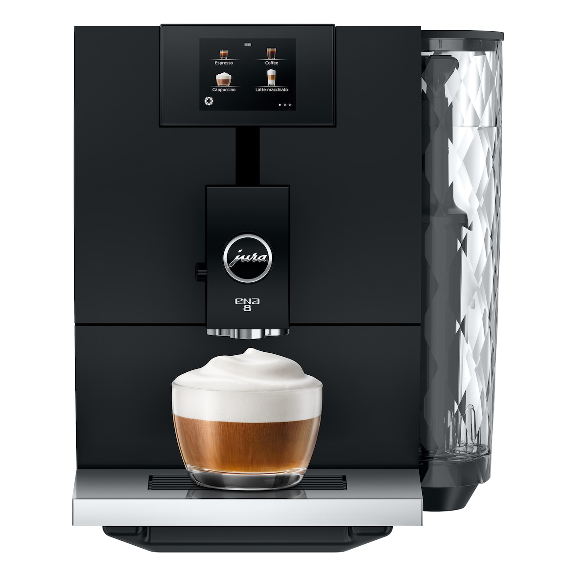 JURA - ENA 8 Touch Full Metropolitan Black - Macchina da caffè automatica con display touch, sistema latte e 15 specialità