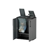 thumbnail of Armoire pour Tri Selectif 2 poubelles Meuble mi- hauteur Dim 68 x 37 x 84cm 2 Anneaux de support de sac 2 Portes INTEC