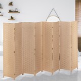 thumbnail of Relaxdays Paravent, 8-teilig, Raumtrenner faltbar, HxB 170x320 cm, Sichtschutz innen, Holz, Papierseil, Trennwand, natur