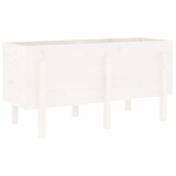 thumbnail of vidaXL Plantenbak verhoogd 121x50x57 cm massief grenenhout wit