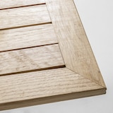 thumbnail of Ensemble table de jardin en bois et 2 chaises en métal gris