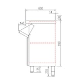 thumbnail of CORECO Meuble Machine A Cafe - 1 Tiroir - 1 Porte - 1 Tremie A Cafe - 1 Etagere - Exterieur Inox Aisi 304 - 990X600X1040 - Avec Dosseret SMC-100-S