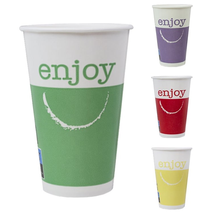 MONOUSO - Vaso Cartón 12Oz/360ml "Enjoy" Ø8,0cm (2.000 Uds)