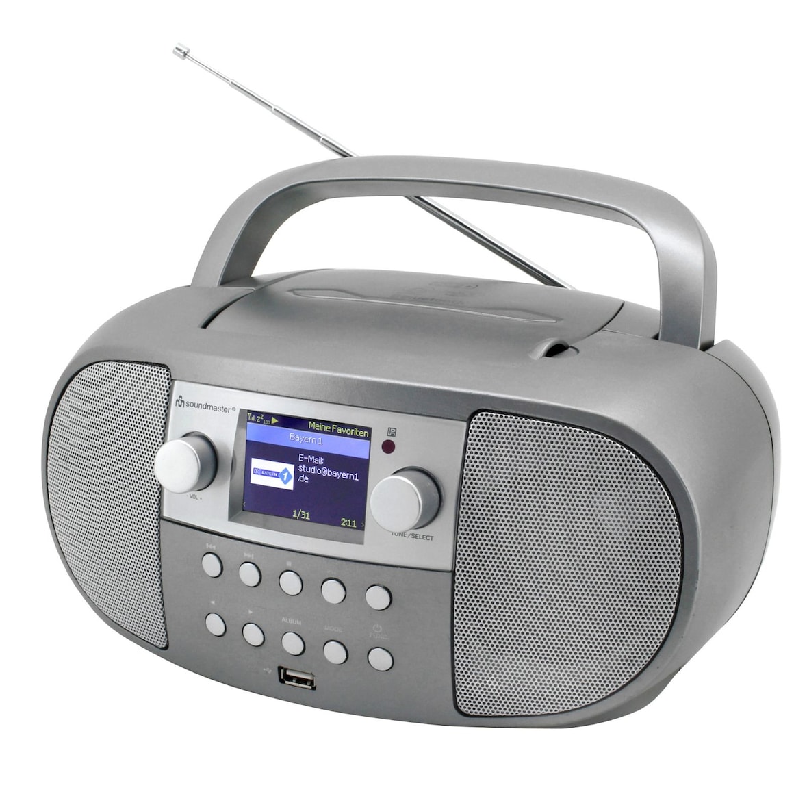 Soundmaster SCD7600TI tragbares Internetradio WLAN Netzwerkradio DLNA Bluetooth DAB+ CD USB MP3 Weckerfunktion Hörbuchfunktion Farbdisplay