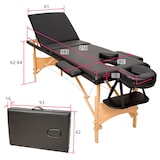 thumbnail of 3 Zonen Massageliege mit Polsterung und Holzgestellschwarz