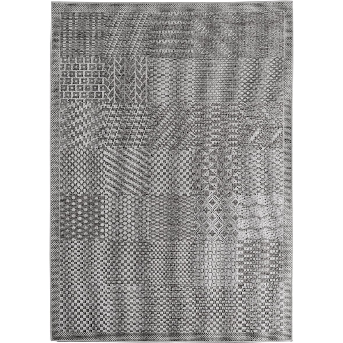 Teppich Balkon Unifarben Pflegeleicht Waschbar Strapazierfähig Terrasse Küche Grau 120x170 cm OEKO-TEX Gekettelt – MALOJA von Kadima Design