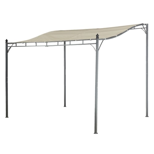 Pavillion Lagos beige 3x2.5 m Anbaupavillon Pergola Sonnenschutz