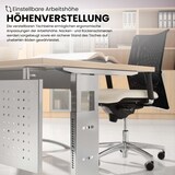 thumbnail of bümö manuell höhenverstellbarer Schreibtisch 160x80 cm in weiß - PC Tisch höhenverstellbar & groß, höhenverstellbarer Tisch Büro, großer
