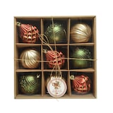 thumbnail of 9 Weihnachtskugeln 8cm Kunststoff Retro Christbaumkugeln Vintage rot gold grün