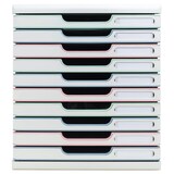 thumbnail of Exacompta 302303D Schubladenbox Modulo, 10 Schubladen, AutentiK - Farben sortiert