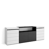 thumbnail of Kommode, Mobiler Kleiderschrank mit Schubladen, 214x35x75 cm, Schlafzimmer, Mit Stauraum, Moderner Stil, Schwarz und weiß - 456_11