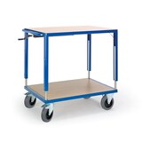 thumbnail of Rollcart Tischwagen 2 Etagen, höhenverstellbar, Ladefläche: 1090x700mm, RAL: 5010 enzianblau