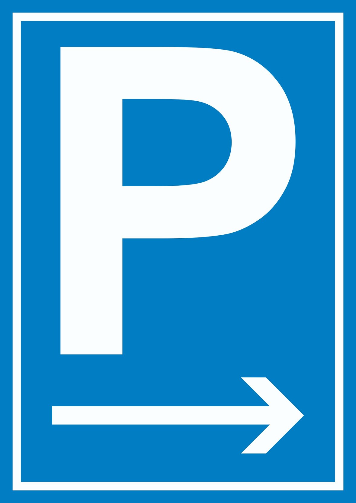 P Parkplatz Schild mit Pfeil nach rechts A3 Rückseite selbstklebend