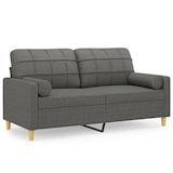 thumbnail of vidaXL 2-Sitzer-Sofa mit Zierkissen Dunkelgrau 140 cm Stoff
