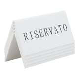 thumbnail of Securit® Set di 5 segnatavolo riservato "Riservato" (Italiano) - Acrilico bianco con lettere nere