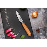 thumbnail of 3 couteaux Wusaki Damas 10Cr en coffret élégant (santoku alvéolé, universel, office)