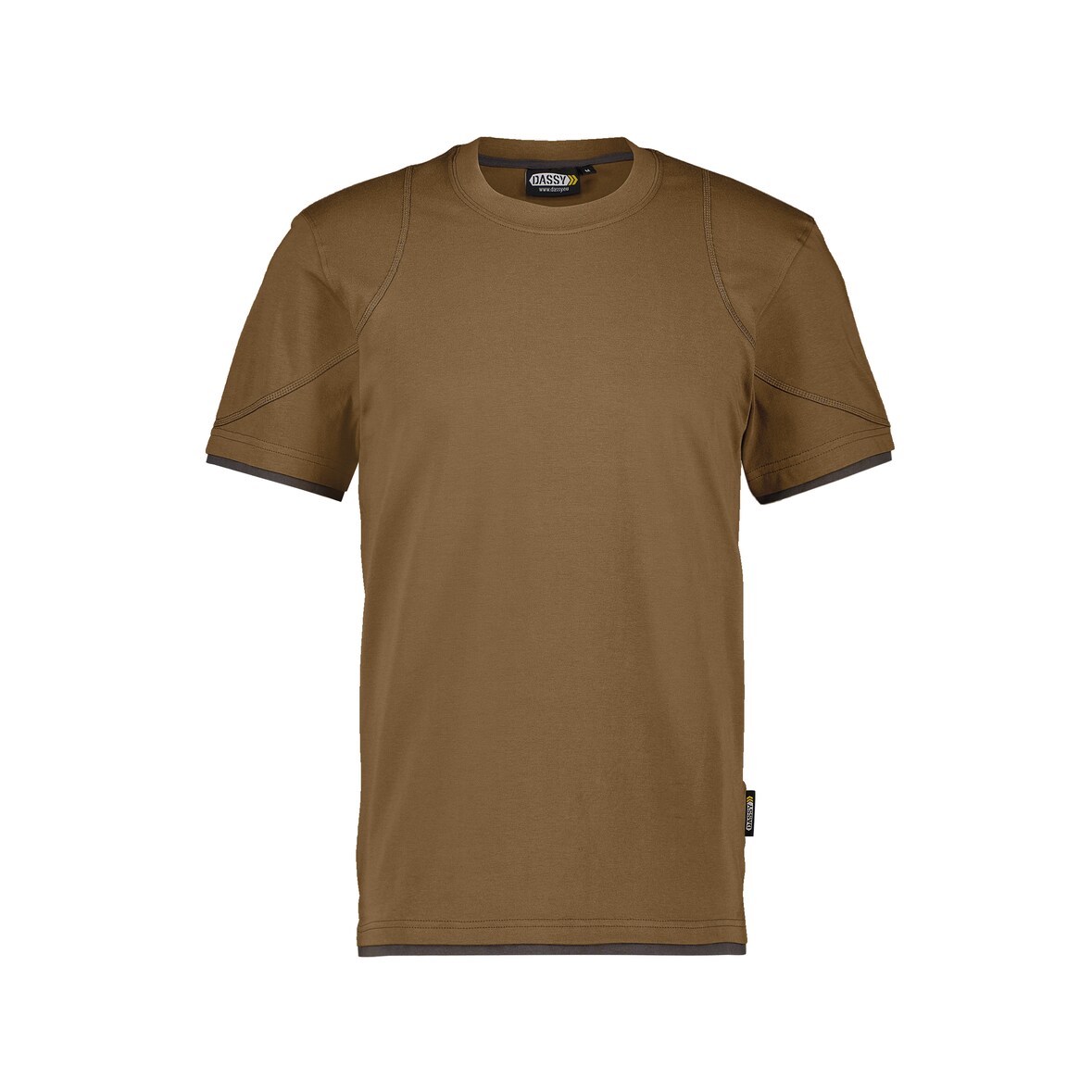 DASSY® Kinetic T-Shirt Arbeit lehmbraun/anthrazitgrau 4XL