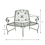 thumbnail of DanDiBo Sitzbank Halbrund Metall Wetterfest Grün 130 cm Baumbank 96009 Gartenbank Parkbank Eisenbank