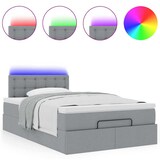 thumbnail of vidaXL Ottoman-Bett mit Matratze & LEDs Hellgrau 120x200 cm Stoff