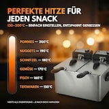 thumbnail of Sommertal DF3600 Doppel Fritteuse mit Öl 2x 3L 2x 1800W – Edelstahl Fritteuse mit 2 getrennten Heizkreisen | Fritteuse mit Fett 130–190°C
