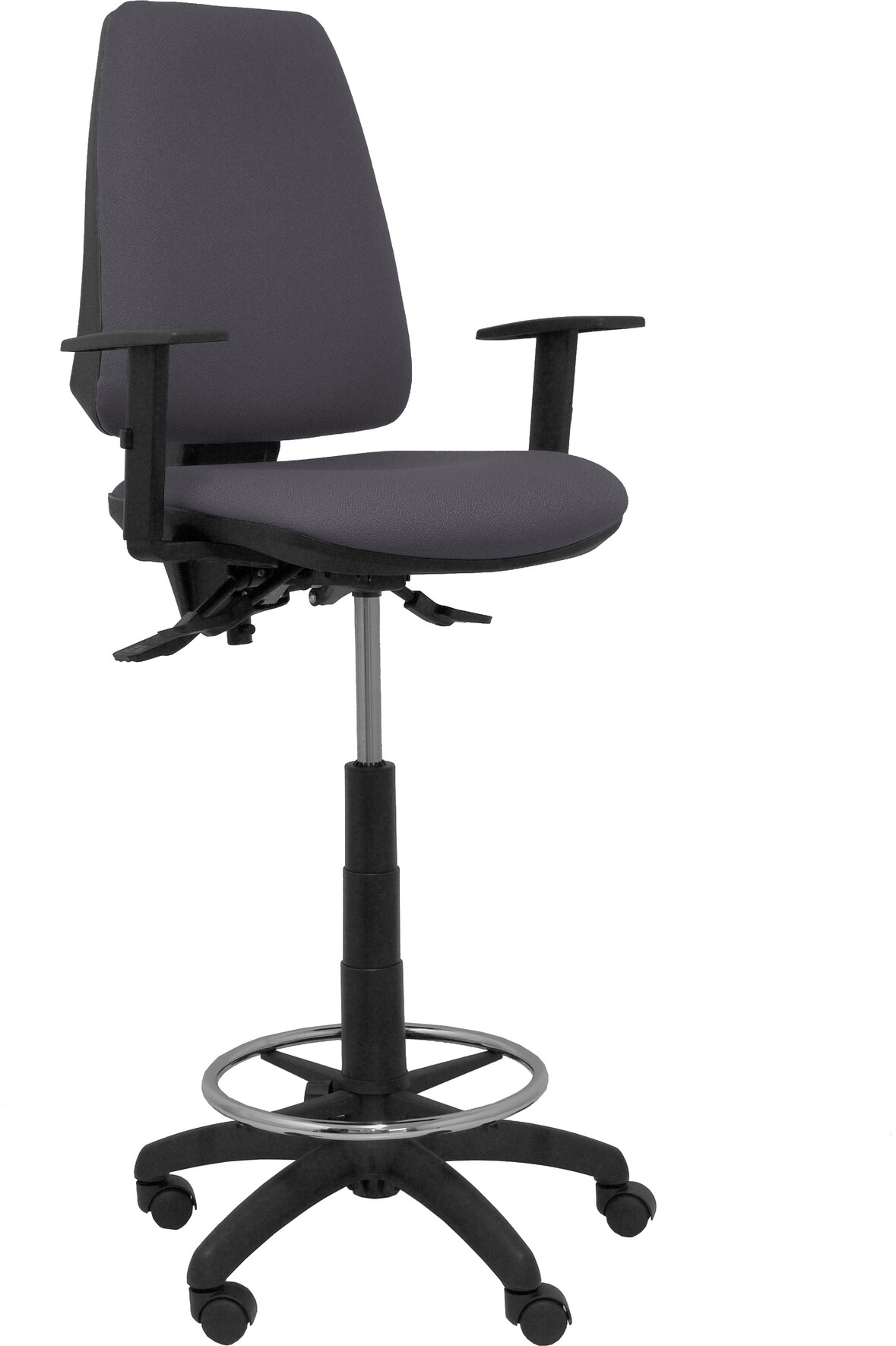 Taburete Elche S bali gris oscuro brazos regulables