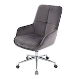 thumbnail of Cadeira de escritório HWC-J64, cadeira giratória, cadeira de secretária, apoio de braço regulável em altura veludo MVG ~ cinzento escuro