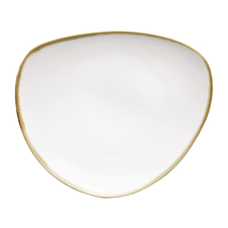 6 Olympia Kiln driehoekige borden krijtwit | 23cm | Porselein | Borden