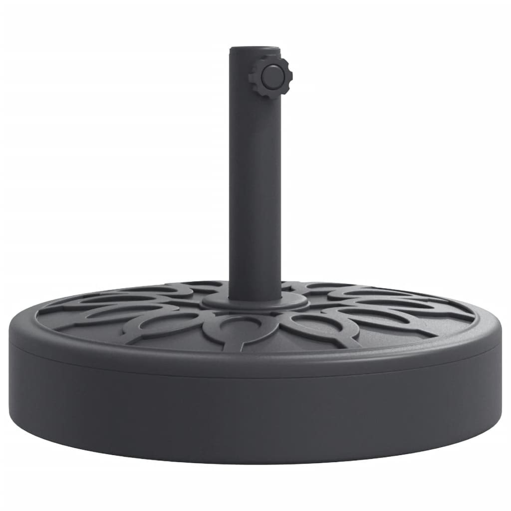 Helloshop26 - Base rotonda per ombrellone per pali da 38-48 mm 45 x 35,5 cm stabilità rinforzata design senza tempo in PE nero 02_0056646