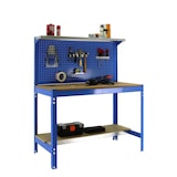 thumbnail of PROREGAL Etabli BUFFALO avec paroi à outils et étagère | HxLxP 84x90x61cm | Capacité de charge 400kg | Bleu