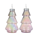 thumbnail of Christbaumschmuck Tannenbaum Kunststoff 12cm 1 Stück sortiert Bruchfest Weihnachtsbaum Anhänger Weihnachten Weihnachtsbaumschmuck Baum Klar Irisierend