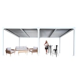 thumbnail of Aluminium pergola HWC-L41, lamellen paviljoen terrasoverkapping, stevig 8cm metalen frame 3x6m ~ wit