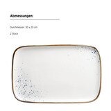 thumbnail of MÄSER Platte 30 x 20 x 2 cm Weiss mit blauen Punkten 2er Set, PINTAR Blaue Punkte, 594078