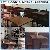 thumbnail of Set de mesa alta cuadrada de 110 cm y 2 taburetes en nogal marrón Mod. VIAREGGIO de Yelloo