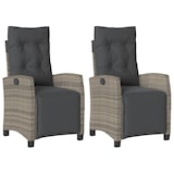 thumbnail of vidaXL Tuinstoelen 2 st verstelbaar met voetensteun poly rattan grijs