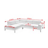 thumbnail of KAWOLA Sofa DELIA Ecksofa Feincord weiß Recamiere links